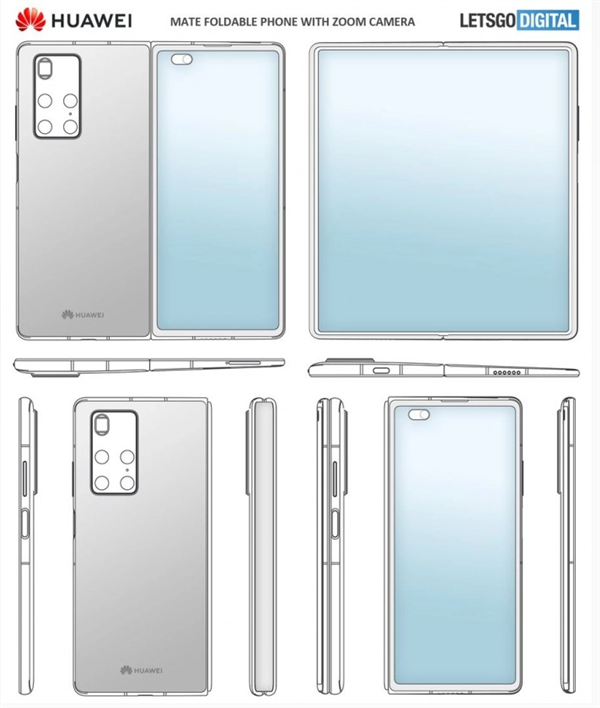 Mate X2来了？华为新机专利曝光：内折设计，配备真全面屏