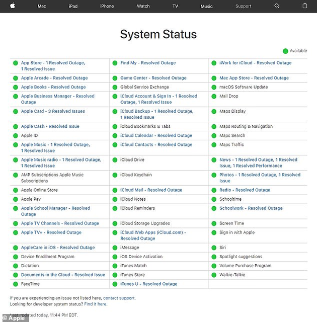 苹果：已解决Apple Music、App Store等服务中断问题