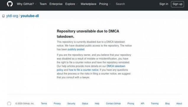 因构成侵权 全网视频下载工具YouTube-dl被GitHub下架