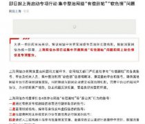 即日起上海启动专项行动 集中整治网络“有偿删帖”“软色情”问