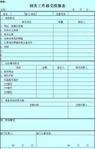 会计移交清单模板范文（企业会计工作交接清单）