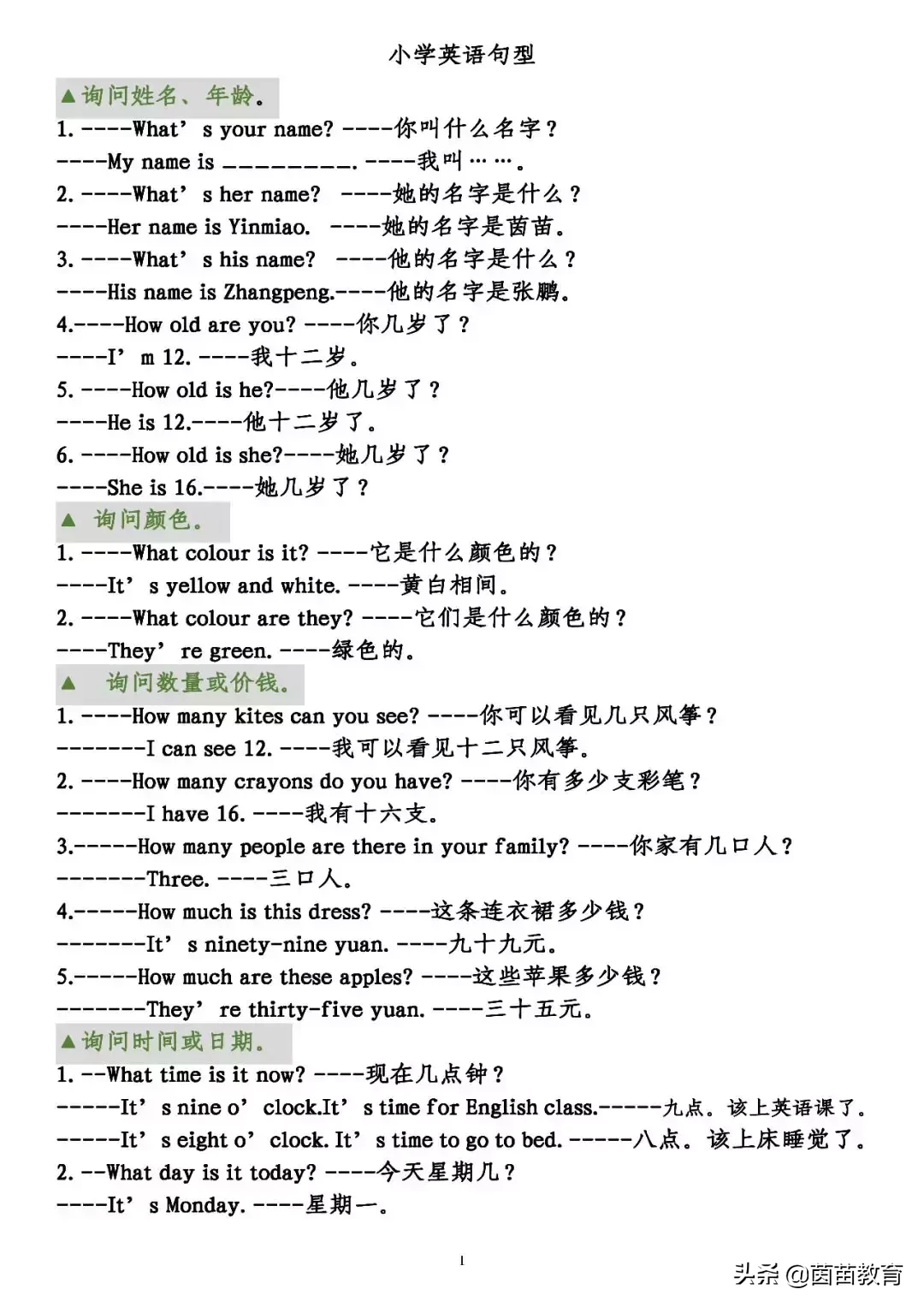 小学英语句子大全短句-小学英语短句大全汇总