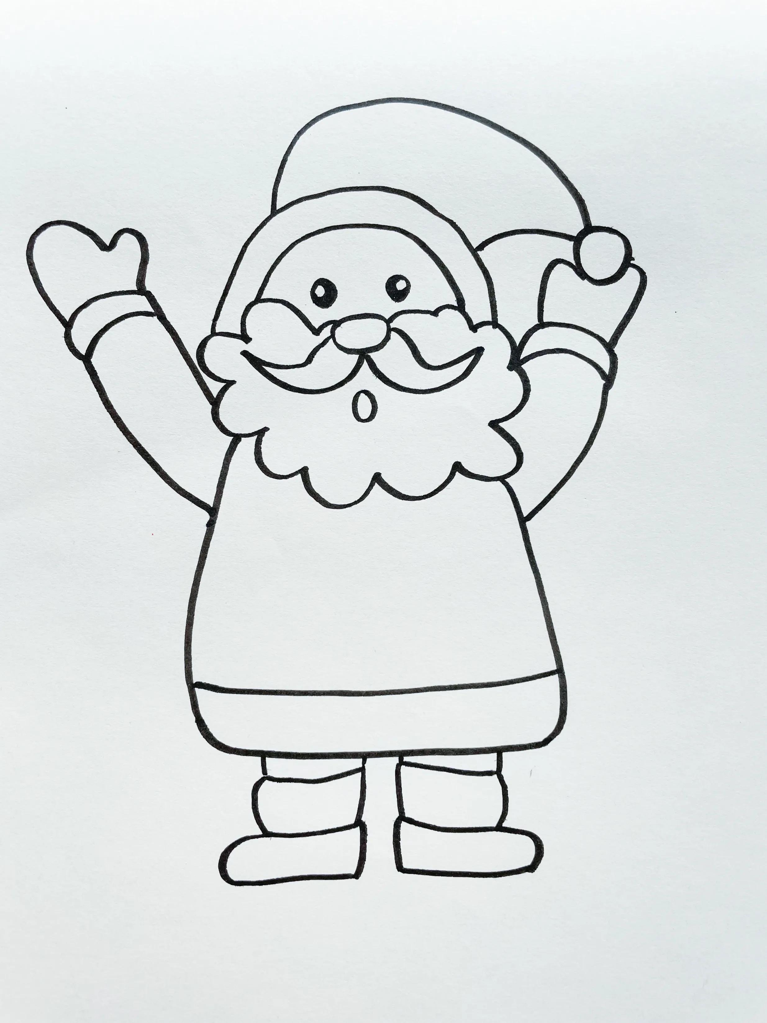 快到要圣诞节了，圣诞老人该怎么画呢？快教给孩子画一个吧