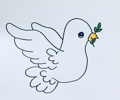 动物简笔画：和平鸽的简笔画怎么画？鸽子简笔画步骤，适合收藏