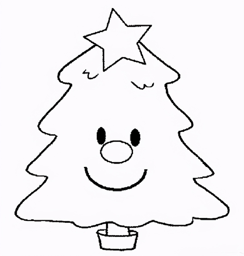 儿童简笔画，可爱圣诞树