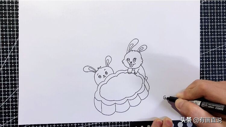创意儿童画：中秋节主题手抄报模板，卡通简笔画风格，宝妈必备
