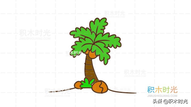 椰子树怎么画（椰子树简笔画步骤）