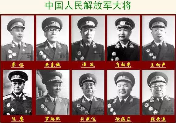 中国有哪些上将（开国十大元帅十大将军）