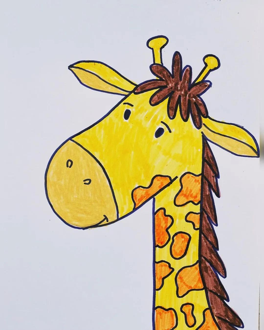 长颈鹿怎么画_长颈鹿的简笔画教程